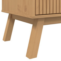 Produktbild för Skänk OLDEN vit och brun 114x43x73,5 cm massiv furu