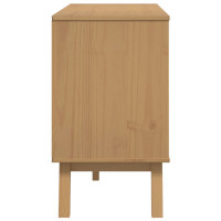 Produktbild för Skänk OLDEN vit och brun 114x43x73,5 cm massiv furu