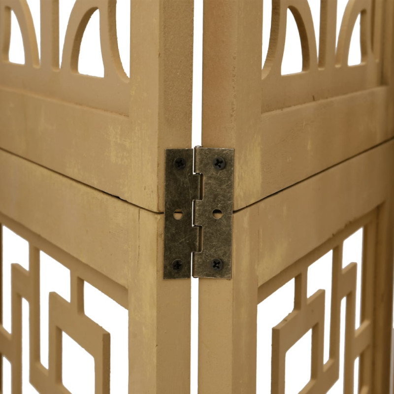 Produktbild för Rumsavdelare 5 paneler brun massivt kejsarträ