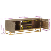 Produktbild för Tv-bänk 110x30x40 cm massivt mangoträ och järn