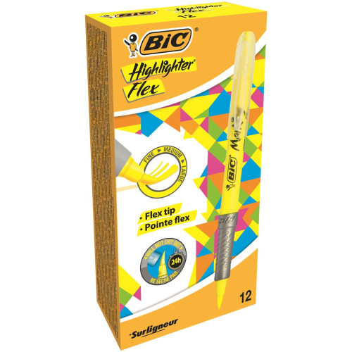 BIC BIC Highlighter Flex märkpennor 12 styck Penspets Gul