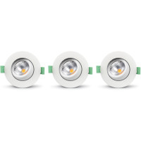 Produktbild för Lisa Dimbar Infälld downlight 3000K 600lm IP65 3-pack Vit