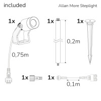 Miniatyr av produktbild för Allan More Spotlight m metallspjut 1-pack 12V 3000K 100lm IP67