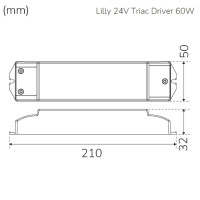 Miniatyr av produktbild för Lilly Driver Transformator för LED-strip 24V 0-60W IP20
