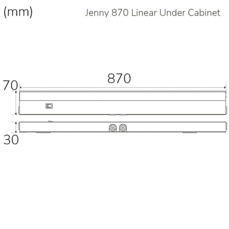 Produktbild för Jenny 870 Köksbänksbelysning Dimbar 3000K 1000lm 870cm