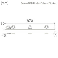 Miniatyr av produktbild för Emma 870 Köksbänksbelysning 2xspot + uttag 3000K 650lm 870cm