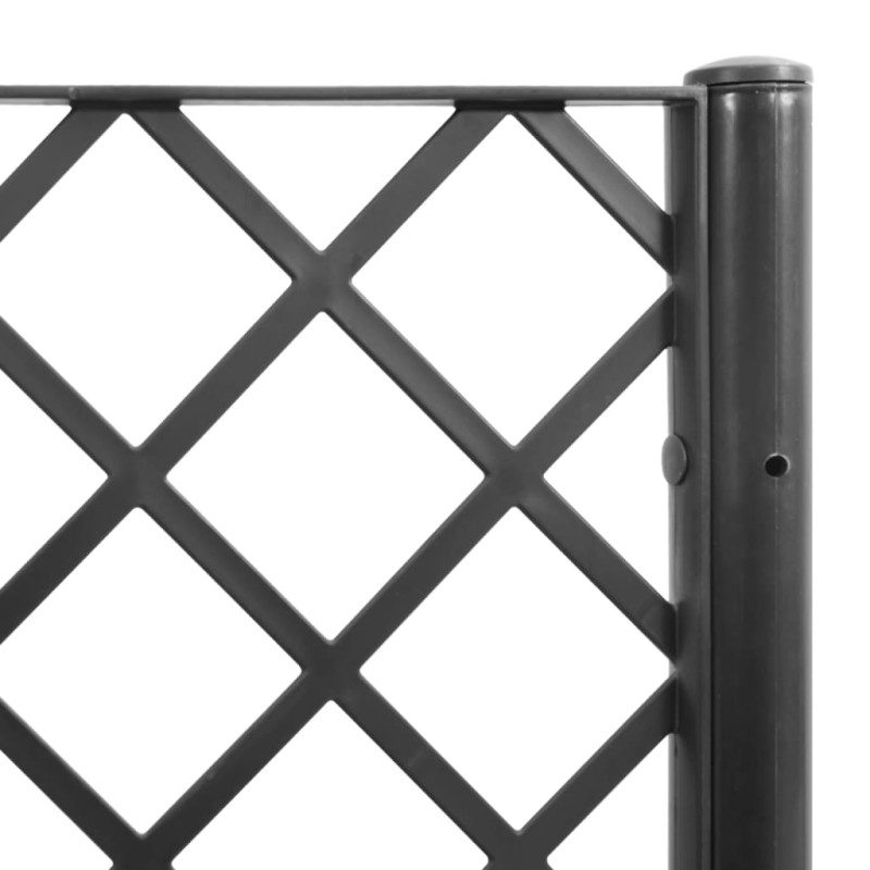 Produktbild för Odlingslåda med spaljé svart 160x120x140 cm PP