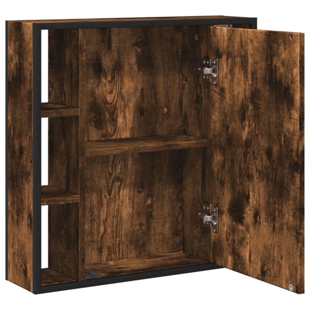 Produktbild för Spegelskåp för badrum rökfärga ek 60x16x60 cm konstruerat trä