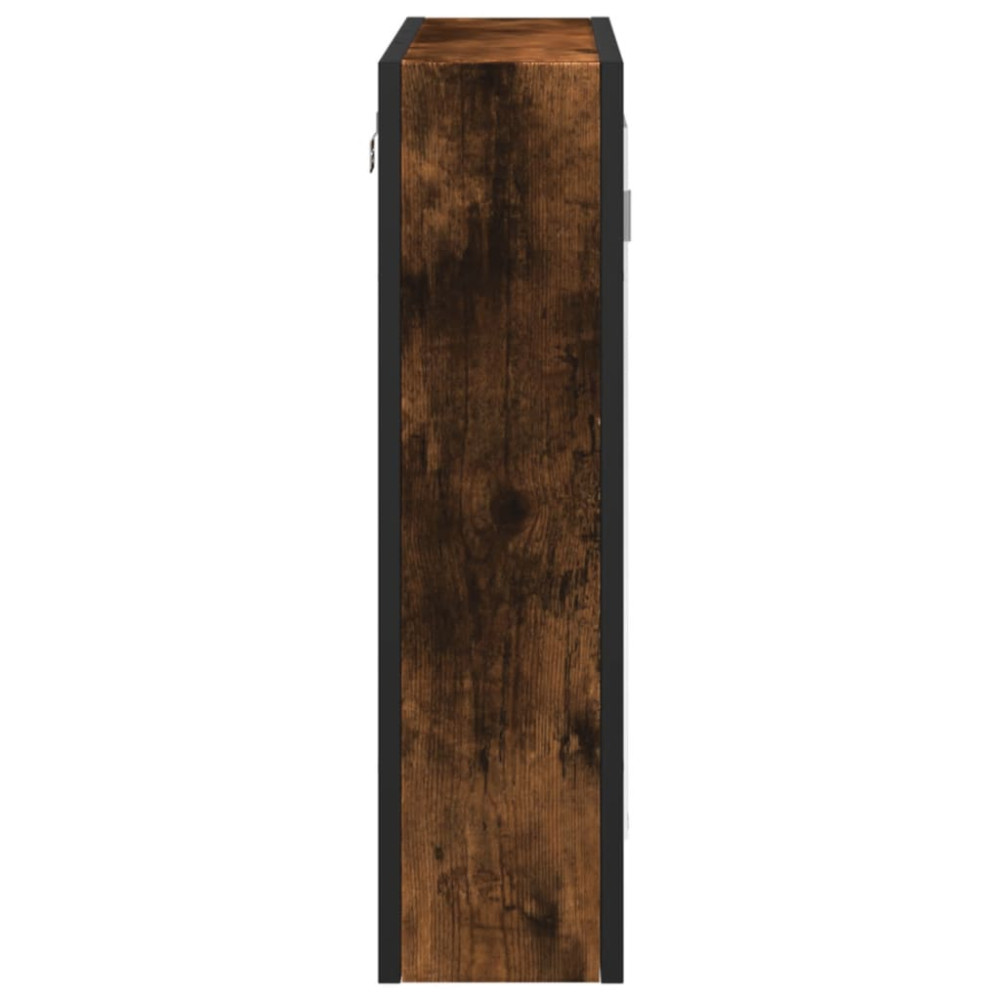 Produktbild för Spegelskåp för badrum rökfärga ek 60x16x60 cm konstruerat trä