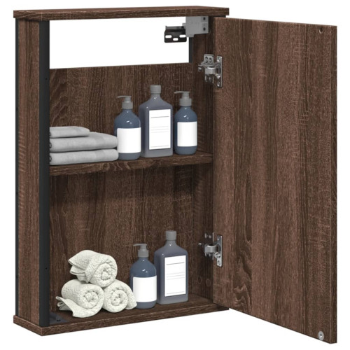 vidaXL Spegelskåp för badrum brun ek 42x12x60 cm konstruerat trä