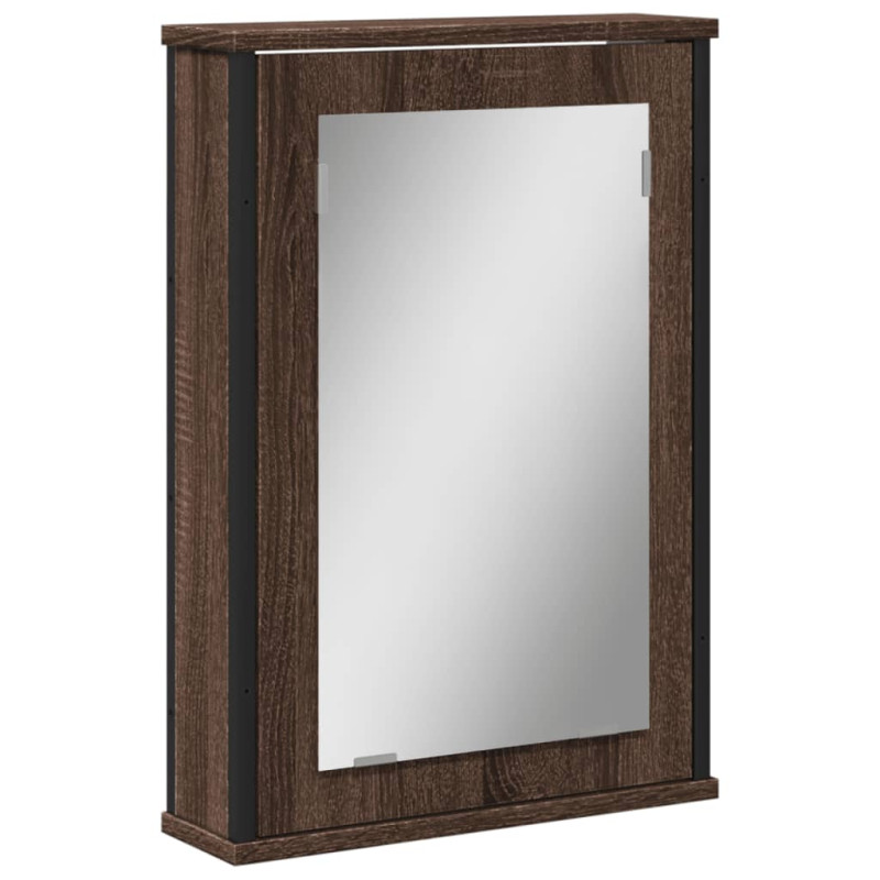 Produktbild för Spegelskåp för badrum brun ek 42x12x60 cm konstruerat trä