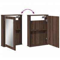 Miniatyr av produktbild för Spegelskåp för badrum brun ek 42x12x60 cm konstruerat trä