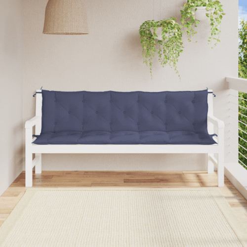 vidaXL Bänkdynor för trädgården 2st marinblå 180x50x7cm oxfordtyg