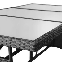 Produktbild för Trädgårdsbord svart 170x80x74 cm konstrotting