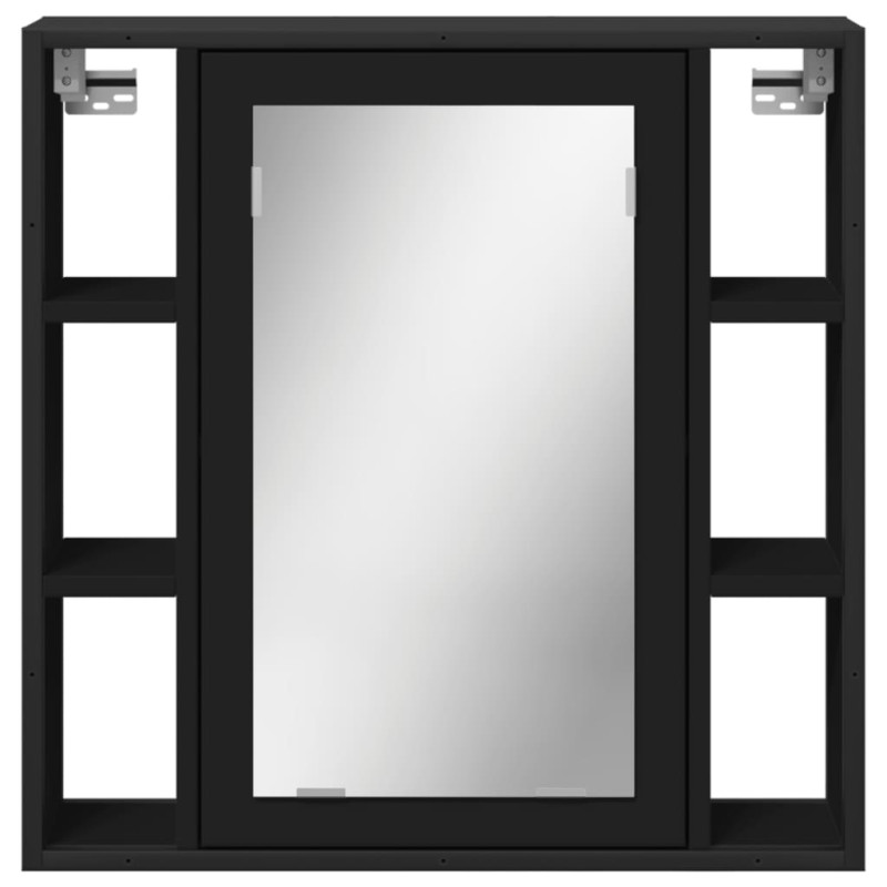 Produktbild för Spegelskåp för badrum svart 60x16x60 cm konstruerat trä