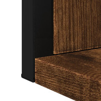 Produktbild för Badrumsspegel m. hylla rökfärgad ek 50x12x60 cm konstruerat trä