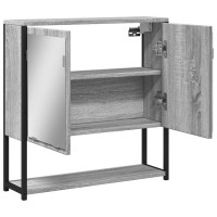 Produktbild för Spegelskåp för badrum Grå Sonoma 60x16x60 cm konstruerat trä