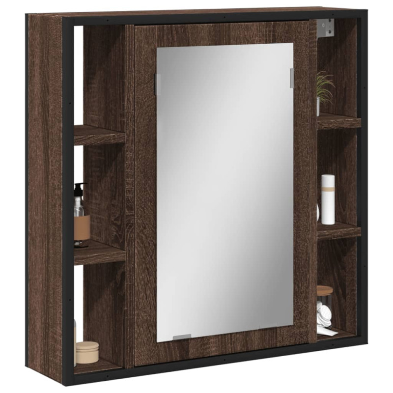Produktbild för Spegelskåp för badrum Brun ek 60x16x60 cm konstruerat trä