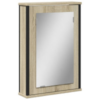 Miniatyr av produktbild för Spegelskåp för badrum sonoma-ek 42x12x60 cm konstruerat trä