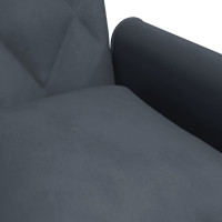 Produktbild för Bäddsoffa 2-sits med kuddar och fotpall mörkgrå sammet