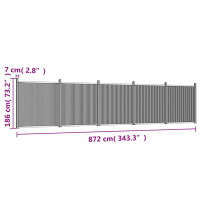 Produktbild för Staketpanel grå 872x186 cm WPC