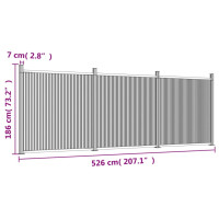 Produktbild för Staketpanel grå 526x186 cm WPC