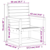 Produktbild för Trädgårdsstol vaxbrun 57,5x63x76 cm massiv furu