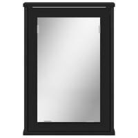 Miniatyr av produktbild för Spegelskåp för badrum svart 42x12x60 cm konstruerat trä