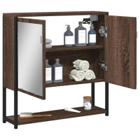 Miniatyr av produktbild för Spegelskåp för badrum Brun ek 60x16x60 cm konstruerat trä