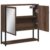 Miniatyr av produktbild för Spegelskåp för badrum Brun ek 60x16x60 cm konstruerat trä