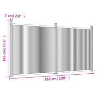 Produktbild för Staketpanel grå 353x186 cm WPC