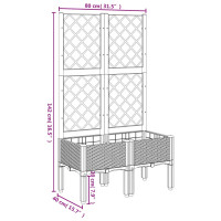 Produktbild för Odlingslåda med spaljé vit 80x40x142 cm PP