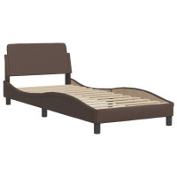Produktbild för Bed "Viana" with Mattress Brown 80x200 cm Faux Leather