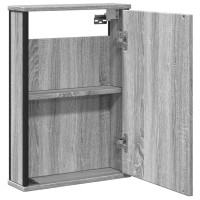 Miniatyr av produktbild för Spegelskåp för badrum grå sonoma 42x12x60 cm konstruerat trä