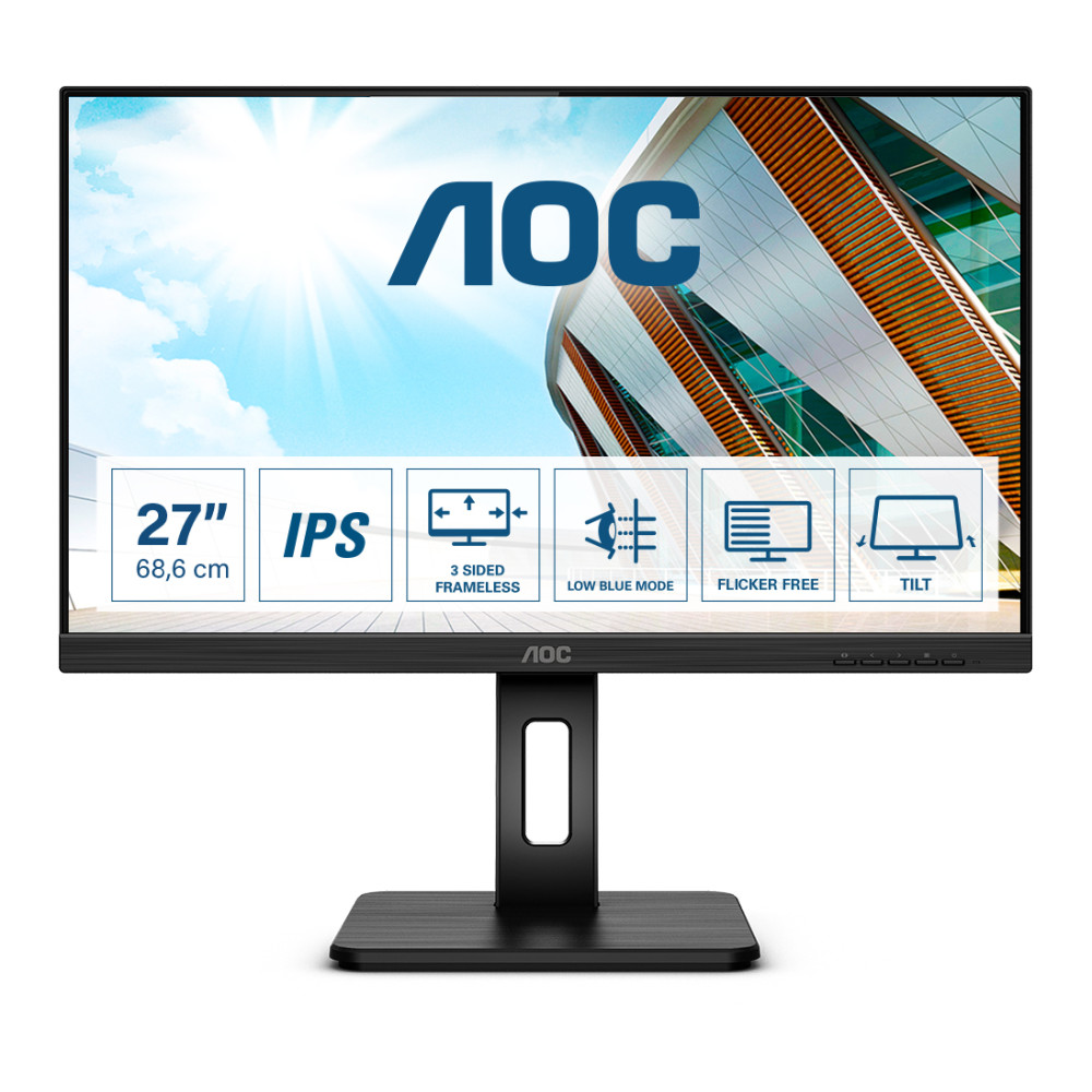 Produktbild för AOC P2 27P2Q LED display 68,6 cm (27") 1920 x 1080 pixlar Full HD Svart