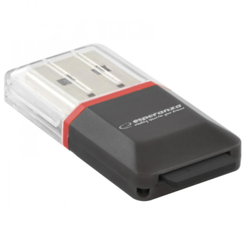 ESPERANZA Esperanza EA134K kortläsare USB 2.0 Svart, Silver, Transparent