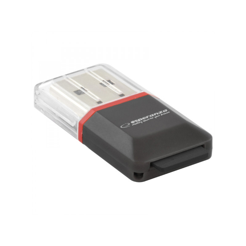 Produktbild för Esperanza EA134K kortläsare USB 2.0 Svart, Silver, Transparent
