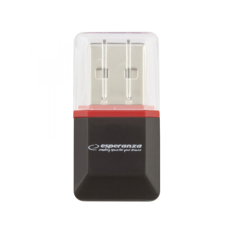 Produktbild för Esperanza EA134K kortläsare USB 2.0 Svart, Silver, Transparent