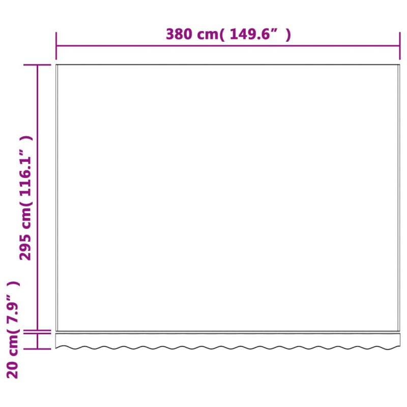 Produktbild för Markisväv flerfärgad randig 4x3 m