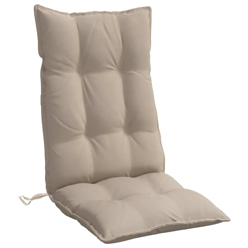 Produktbild för Stolsdynor för stolar med hög rygg 2 st taupe oxfordtyg