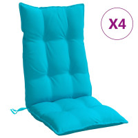 Produktbild för Stolsdynor för stolar med hög rygg 4 st turkos oxfordtyg