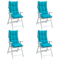 Produktbild för Stolsdynor för stolar med hög rygg 4 st turkos oxfordtyg