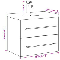 Produktbild för Tvättställ med underskåp sonoma-ek