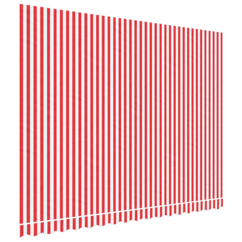 Produktbild för Markisväv röd och vit randig 4x3 m