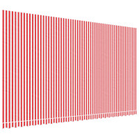Miniatyr av produktbild för Markisväv röd och vit randig 6x3,5 m