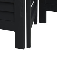 Miniatyr av produktbild för Rumsavdelare 4 paneler svart massivt kejsarträ