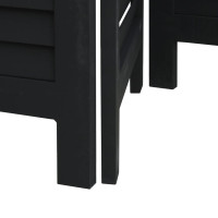 Miniatyr av produktbild för Rumsavdelare 3 paneler svart massivt kejsarträ