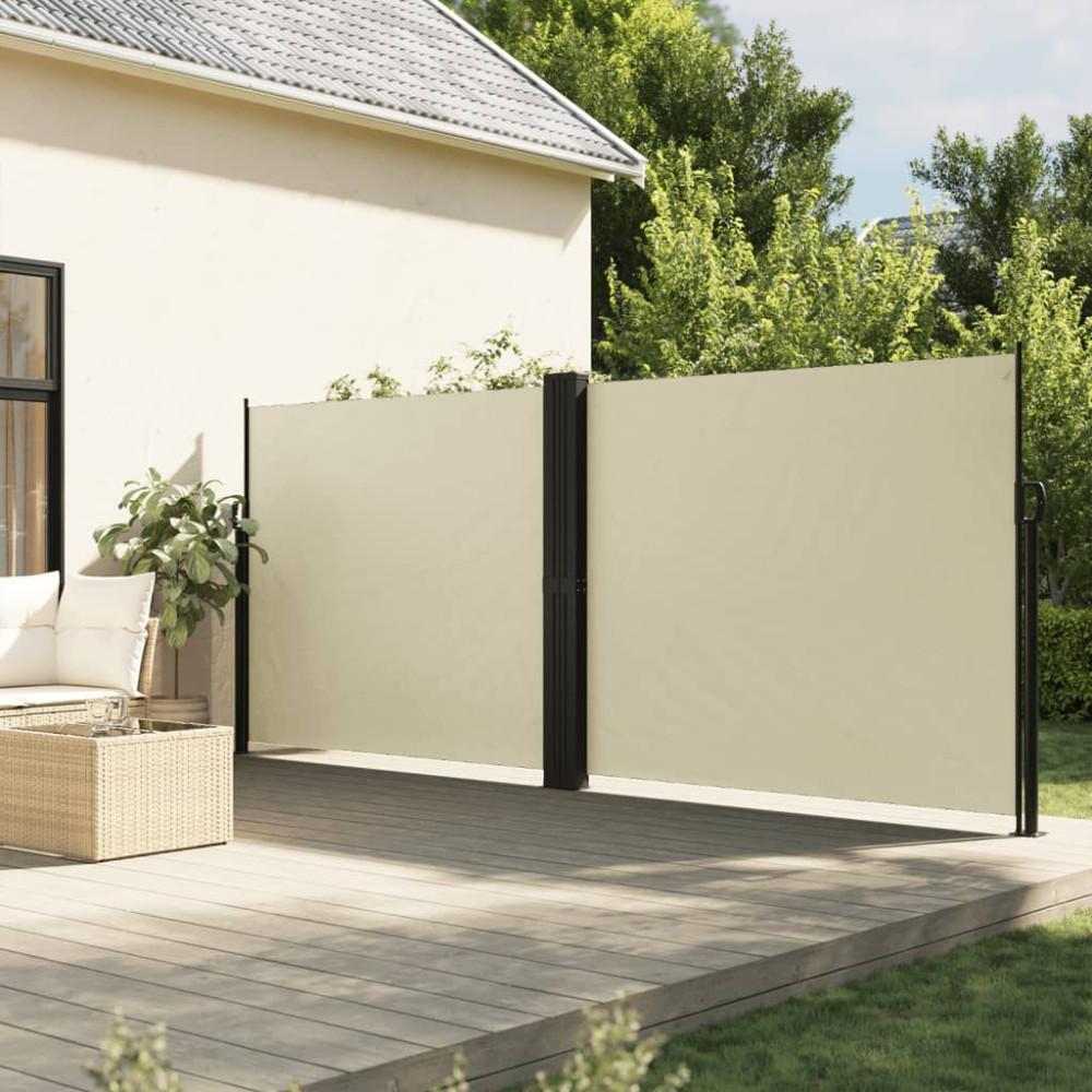 Produktbild för Infällbar sidomarkis gräddvit 160x600 cm