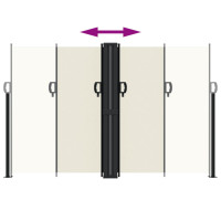 Produktbild för Infällbar sidomarkis gräddvit 160x600 cm