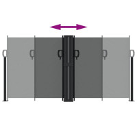 Produktbild för Infällbar sidomarkis antracit 120x1000 cm